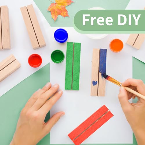 WISYOK Kartenhalter Holz, 15 Stück Tischkartenhalter, Kartenständer Holz, Postkartenhalter, Holzständer, Menükartenhalter, Fotohalter für Hochzeiten, Partys und Bankette (10 x 3 x 2cm)