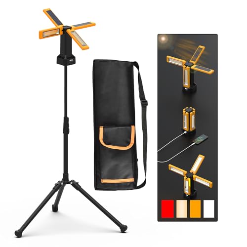 Faretto LED Ricaricabile Solare con Treppiede, 13200 mAh, 8000 Lumen
