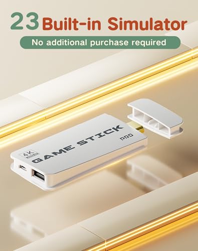 Image of 2026 Upgraded Retro Gaming Console, Nostalgia Game Stick Pro, Classic Video Games with 4K HDMI, 20,000+ Games and 23 Emulators, Upgraded Dual 2.4G Wireless Controllers 64GB (White)