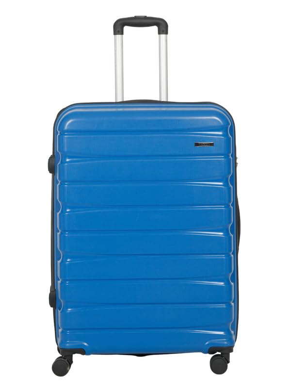 Image of Teakwood Large Check in Size 8 Wheels Trolley Bag, Hard Cabin with Zipper Closure, Adjustable Push Button & Cross Side Strap, TSA Lock System 360 Degree (Large Check in Size, Royal Blue)