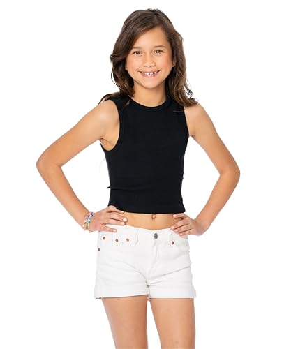 Girls Crop Tank Tops Basic Seamless Ribbed Sleeveless Workout Top Summer Exercise Yoga Gym Shirts Fits Ages 8-142