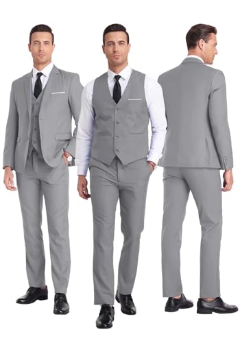 Men's Suit 3 Piece Wedding Suits 2 Buttons Slim Fit Tuxedo Set for Men Prom Casual Business Man Jacket Blazer Vest Pant2