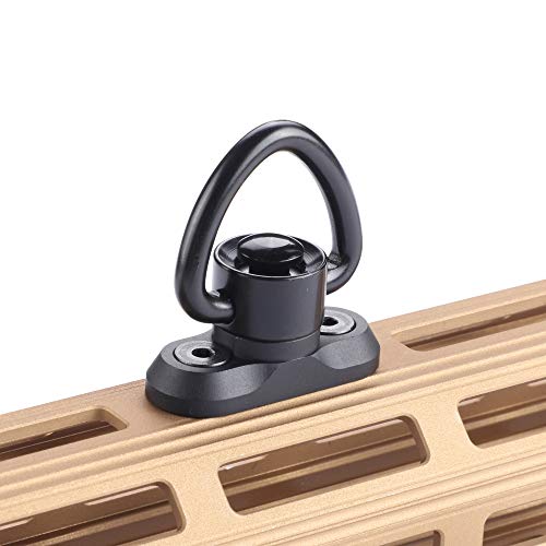 SAWKE QD Sling Swivel Sling Mount 1 Inch Gun Sling Attachment, QD Sling Swivel Mount for Rail, Rifle Sling Adapter Attachment with Quick Release Button (for Two Point Sling) (Black)