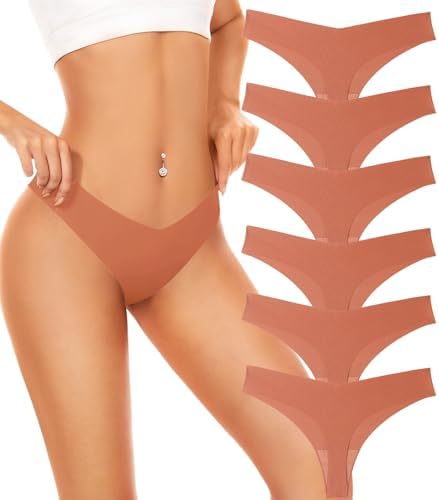 Seamless Underwear Women Pack No Show Thongs For Women Ladies Sexy Panties Underwear Breathable Comfortable 6 Packs