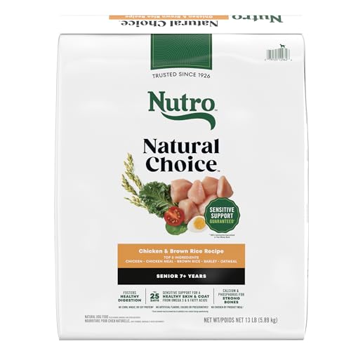 Nutro Natural Choice Senior Dog Food, Chicken & Brown Rice Recipe, 13 lb. Bag