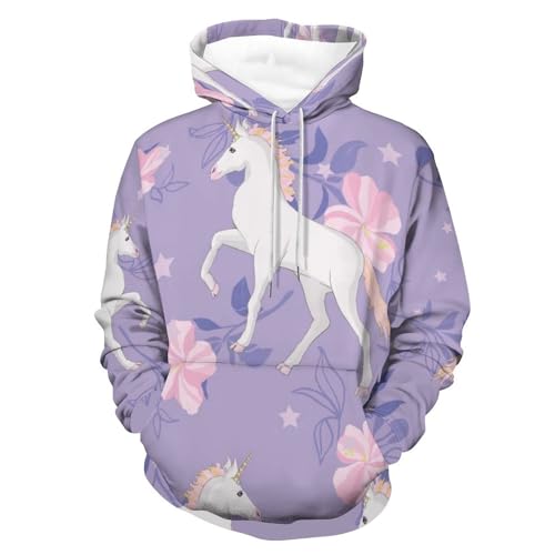 Sweat licorne pour affronter le froid avec style grâce au pull à capuche UMENG violet