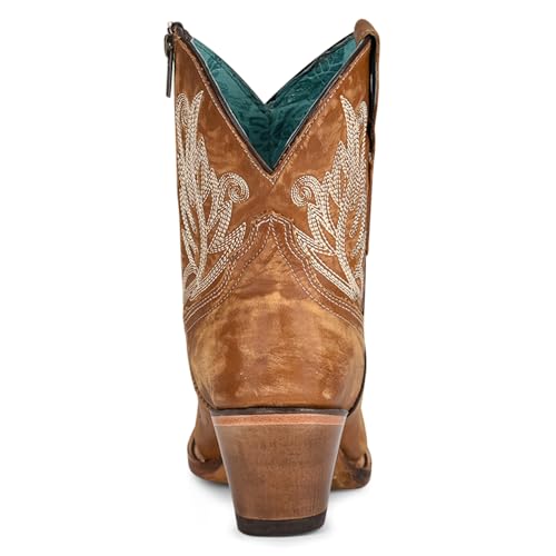CORRAL LADIE'S GOLDEN EMBROIDERY ANKLE BOOT, LEATHER SOLE, URBAN A42184