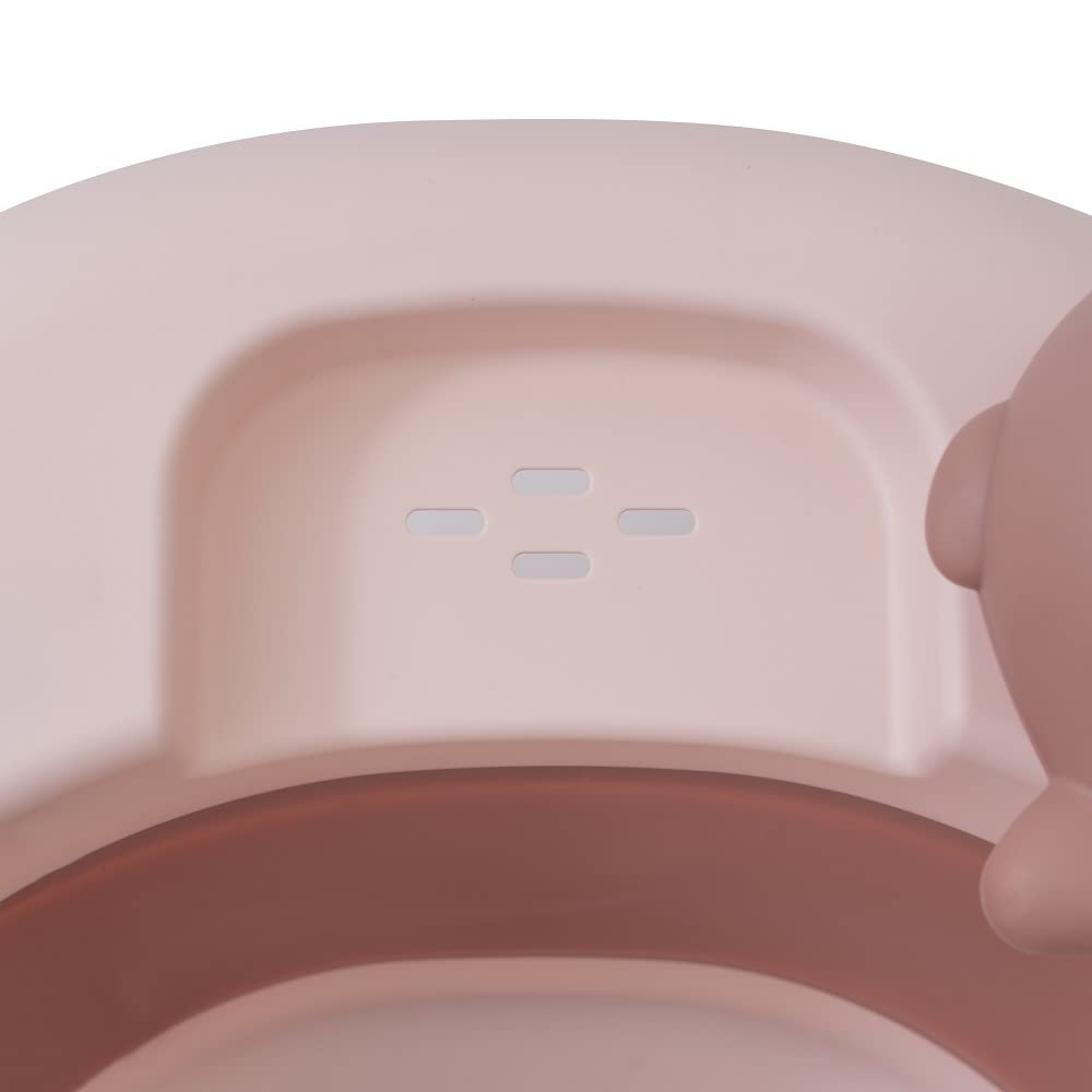 Składana wanna dla niemowląt Interbaby 80 x 47 x 21 cm | Składana wanna dla niemowląt z kubkiem do płukania, antypoślizgowa, szczelna nasadka | przenośna, łatwa do przechowywania, wygodna, różowa