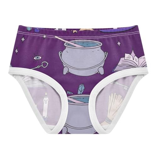 Girls Underwear Toddlers 2t Cotton Cute Panties Girl Flower Kids Briefs Undies Mystical Witchcraft Purple