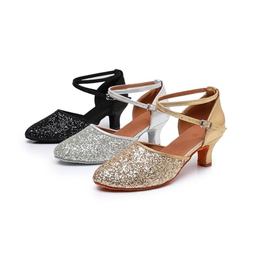 Rosefinch Women's Professional Latin Dance Shoes Satin Salsa Ballroom Wedding Dancing Shoes3