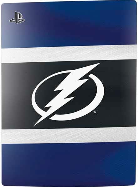 Skinit Decal Gaming Skin Compatible with PS5 Bundle - Officially Licensed NHL Tampa Bay Lightning Alternate Jersey Design