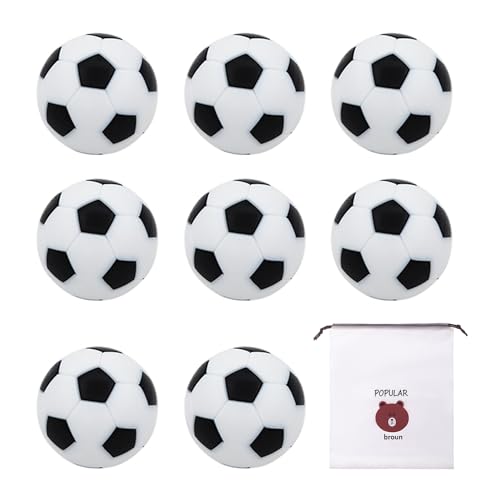 NYGGTYK Ballon de football de rechange 8 pièces avec sac de rangement de football 1 pièce, baby-foot, mini jouet de baby-foot de 36 mm, adapté pour les...