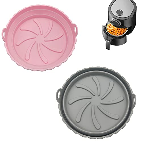 Eggsoro Silicone Air Fryer Liners, Reusable & Foldable Non-Stick Air Fryer Round Basket Oven Accessories Easy Clean And Save Space #TOP1