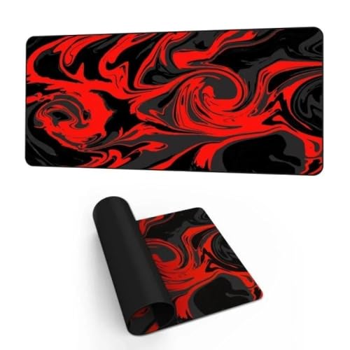 Image of Saco XXL Gaming Mouse Pad for PC - Large Desk Mat 900x400x3mm, Extended Non-Slip Rubber Base, Waterproof Surface, Liquid Wave Design, Big Keyboard Mouse Pad for Office & Home Setup