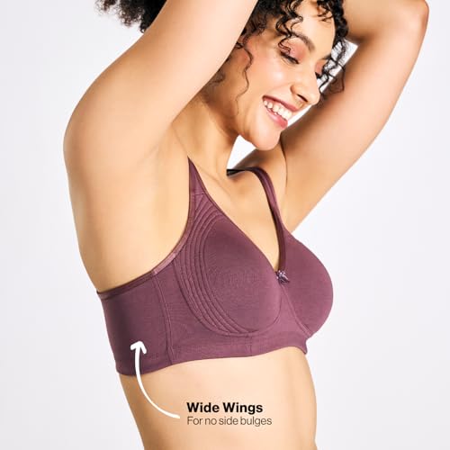Image of NYKD NYB169 Cotton Non Padded Non Wired Encircled Shaping Bra Full Coverage Side Lift (Plus
