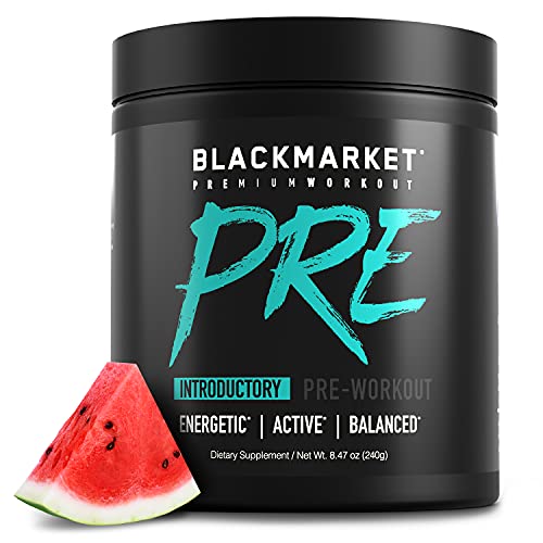 Blackmarket Pre Workout Powder - 30 Servings of Preworkout - Watermelon Flavored Energy Drink Mix Formulated for Men and Women - Without Creatine - Supplements and Sports Nutrition Pre-Workout Product Blackmarket Pre Workout Powder - 30 Servings of Preworkout - Watermelon Flavored Energy Drink Mix Formulated for Men and Women - Without Creatine - Supplements and Sports Nutrition Pre-Workout Product