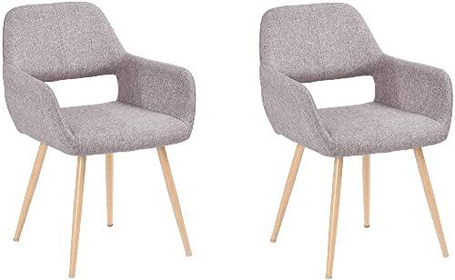 MEUBLE COSY Lot de 2 chaises de salle à manger fauteuils de style scandinave gris 56 x 56 x 78 cm