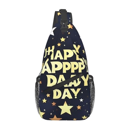 Stars And Happy Fathers Day Stylish Men'S Messenger Bag - Durable Polyester, Huge Capacity & Adjustable Strap