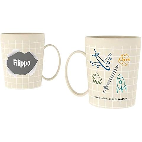 TAZZA EN PLÁSTICO CON NOMBRE Y DIBUJOS - FILIPPO Cover