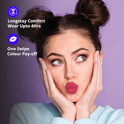 Image of Blue Heaven Get Matte Lipstick | Soft Matte Finish and Lightweight Formula | Intense Pigment | Long-Lasting Lipsticks For Women | 104R | 4gm (Pack of 2)