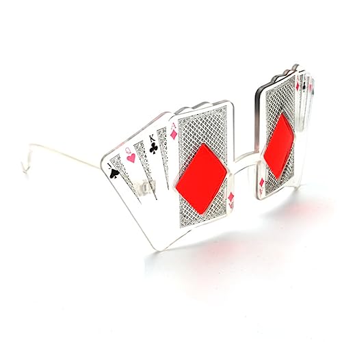 Toyvian Lunettes De Fête Poker Forme De Cartes Accessoires Festifs Pour Anniversaires Et Événements Spéciaux