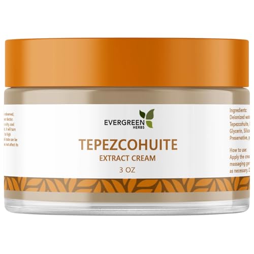 Evergreen Herbs Tepezcohuite Tree Bark Cream Skin Rejuvenation & Hydration Natural Moisturizer with Tepezcohuite Extract Supports Healthy Skin 3 oz