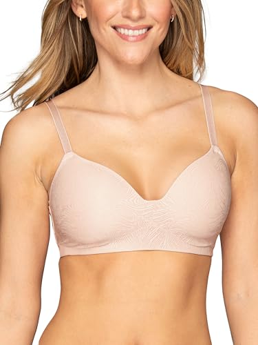 Vanity Fair Women's No Underwire Effortless Bra, Soft Wireless Support and Memory Foam Cups, S-3XL, Plus Size, Bare Pink All Over Lace, 3X-Large - image 1
