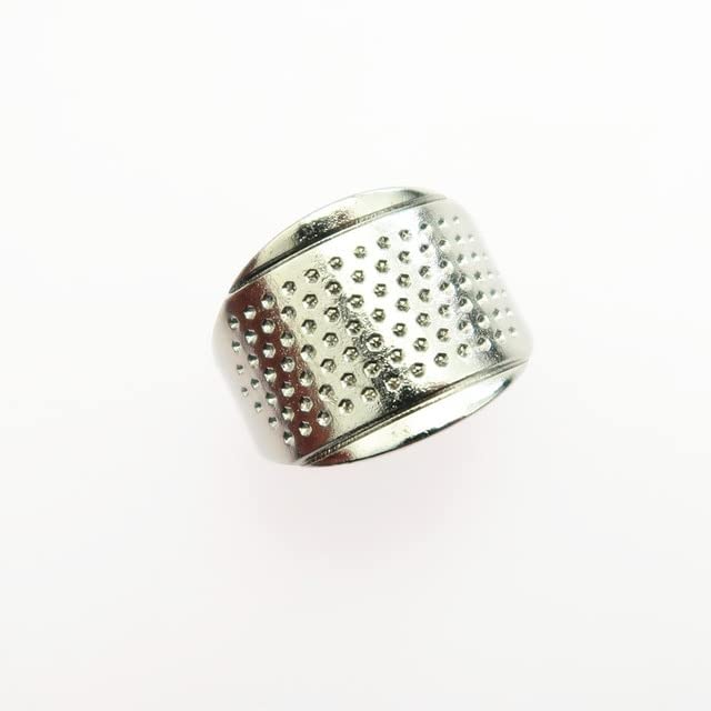 SKC 4pcs/set Silver Adjustable Size Ring Finger Thimbles Sewing Handmade Craft Tool Sewing Knitting Accessories DIY Craft Tools - (Color: Light Grey)