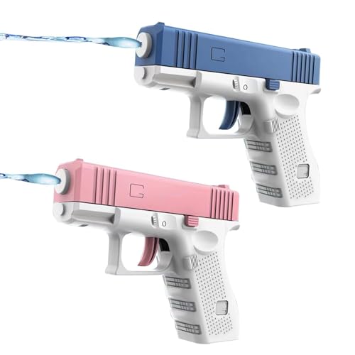 2 Pack Water Guns for Kids & Adults Long Range Summer Mini Squirt Gun Water Blaster Water Pistol Bath Toy for Outdoor Pool Party Beach Garden SwimmingPink+Blue