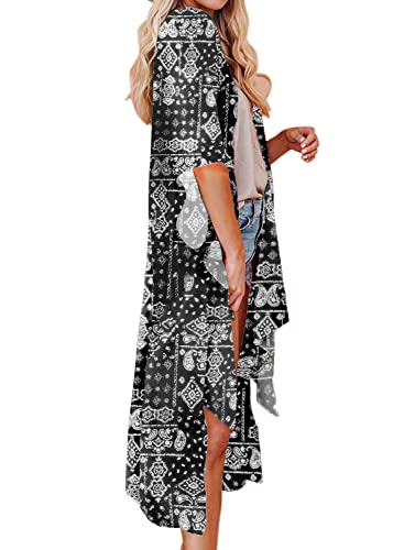 Image of Jayscreate Women's Breezy Summer Boho Kimonos Sheer Beach Cardigan Cover Up
