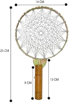 ANSHEZ Chotta Tandoor Lpg Gas Saver Jali|Mini Tandoor, Tandoor Channi, Grill Jalli, Barbeque Net, Gas Tandoor Grill With Wooden Handle, A Must For Every Home-Pack Of 1 (Made In India), Free Standing