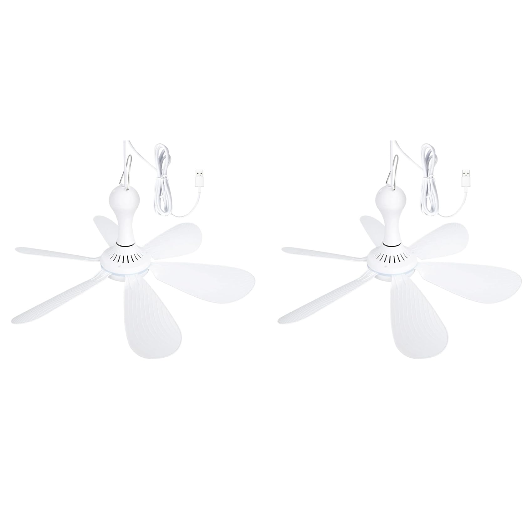 Hndhbfgrt 2X Silent 6 Leaves USB Powered Ceiling Canopy Fan Hanging Fan for Camping Bed Dormitory Tent