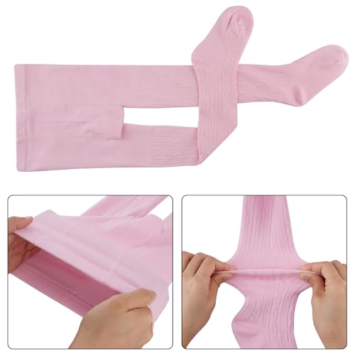 Meeshine Toddler Girls Cotton Tights Cable Knit Leggings Footed Pantyhose Winter Stockings Pants for Kids 3-10T3