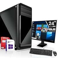 Intel Core i7-10700K 8x3,8GHz PC-System mit Monitor |Marken Board|24 Zoll TFT|32GB DDR4|256GB SSD|Intel UHD 630 4K HDMI|WLAN|Win 10 64Bit|3 Jahre Garantie|geeignet für Office