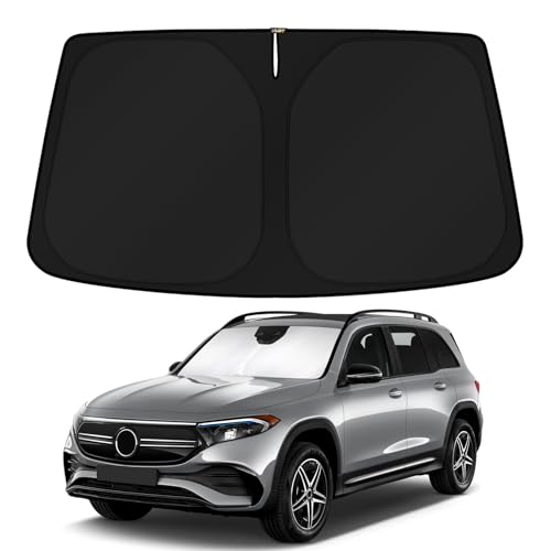 KUST Windshield Sun Shade for 2022-2024 2025 2026 Mercedes Benz EQB 250 300 350 4 Matic EV Accessories Custom Fit Sunshade Sun Visor Protector Foldable Blocks UV Rays Keep Your Car Cooler