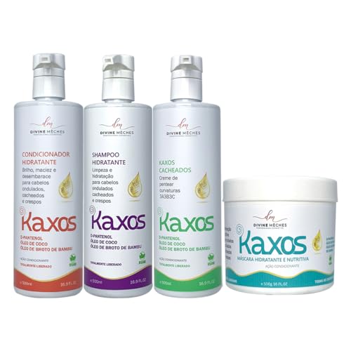 Kit Divine Mèches Kaxos Shampoo Condicionador Creme para Cachear e Máscara Capilar
