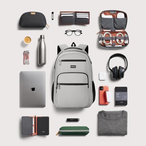 Image of YAMTION Laptop Backpack for Men, Black Backpack, School Backpack for Boys and Girls, Bookbag, Work BackpackFits 15.6 Inch Laptop and Notebook (Grey, 15.6 inch)