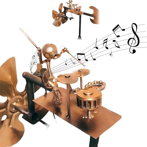 WXJHNYBS Windmühle Garten, 32cm,Handmade,Metal WindräDchen Gitarrenform,Steampunk Sommer Deko Draußen für Garten als Dekoration