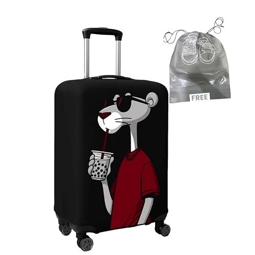 Image of WanderWraps Spendex Polyester Protective Luggage Cover | Hard Luggage Trolley Bag Cover | Washable | Dust Proof | Stretchable | S - 20 inch | Dip Panther