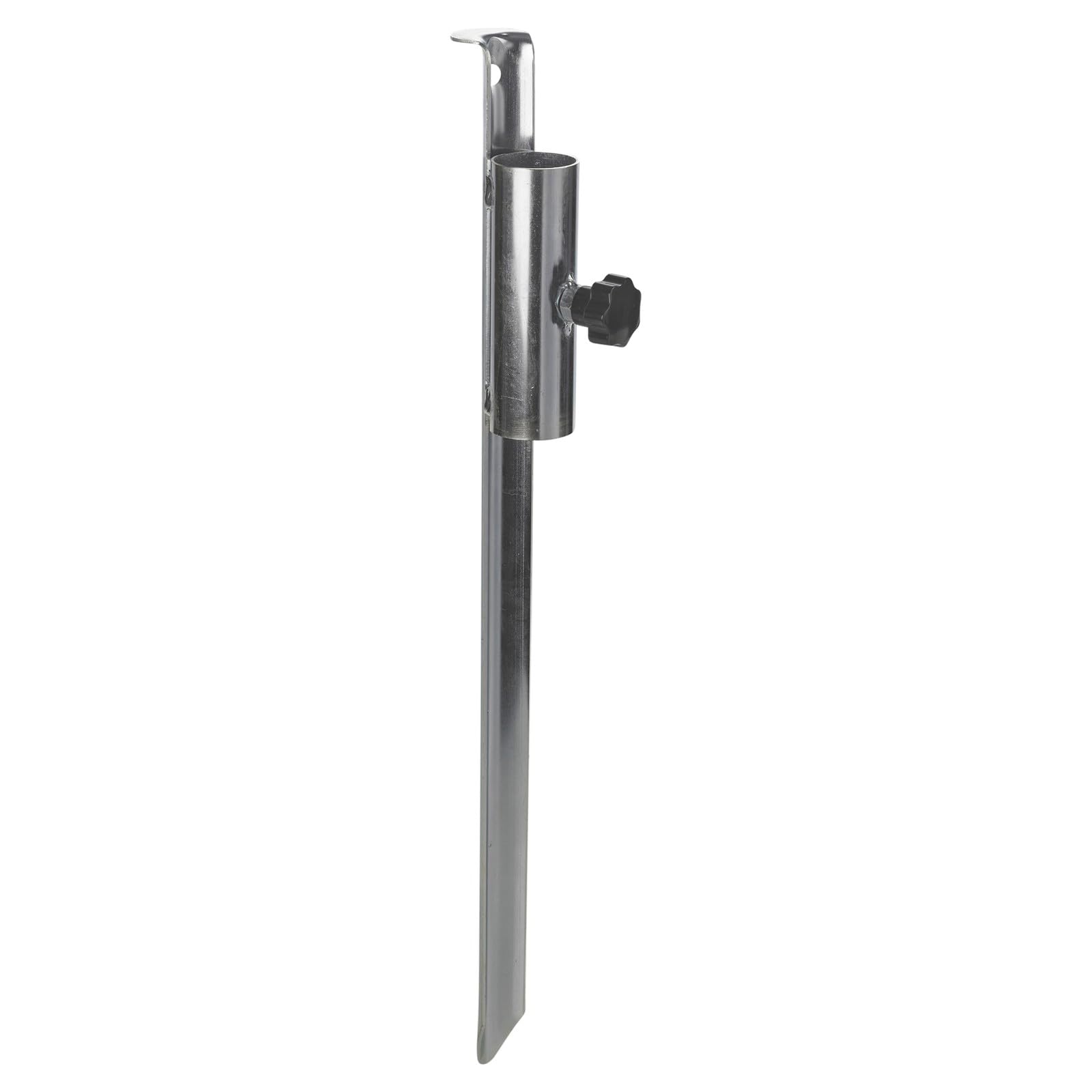 Urbnliving Silver 50Cm Heavy Duty Screw-In Ground Spike For Parasol, Umbrella & Rotary Airer Strong Metal Holder With Rotating Base – Secure Outdoor Anchor For Poles, Garden Accessories & More