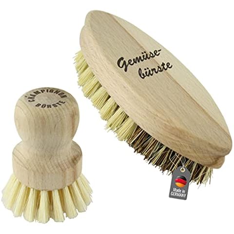 Lantelme Mushrooms and Vegetables Brush Set Wooden Fruit Vegetable Brush 4227 Cover