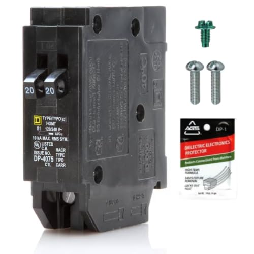 FalconSupply Genuine Square D HOMT2020 20/20 Amp Tandem Circuit Breaker Kit