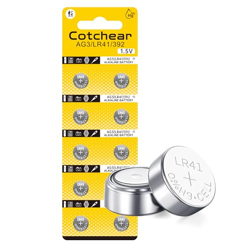 10 piezas batería AG3 LR41 para reloj juguete reloj