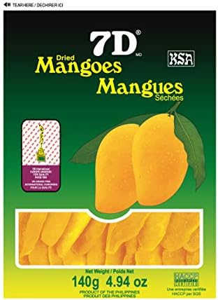 7D dried mangoes 140 Gram 5 Pack