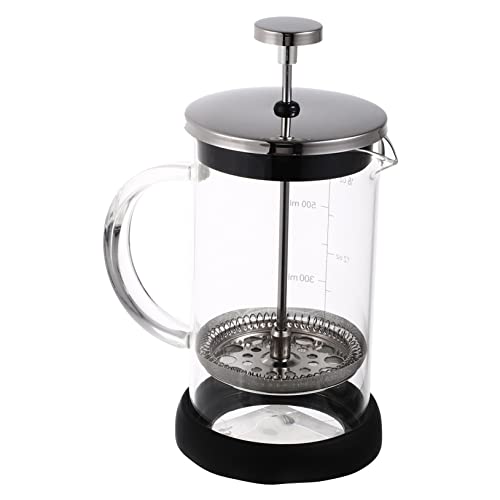 Garneck Elegant Glass Coffee Press 600ml Espresso Maker Pot Manual Coffee Maker with Scale for Warming up Homes