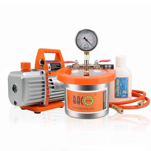 Bacoeng P0296 2 Quart Vacuum Chamber With 3.5 Cfm 1 Stage Vacuum Pump, Degassing Chamber Kit cover