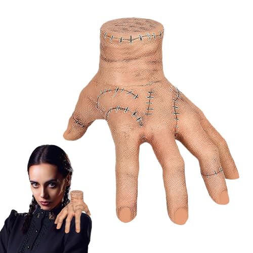 Mão quarta-feira addams decoração de Halloween, assustador realista ciclismo mão família addams látex terror mão Halloween para acessórios de Halloween decoração família Adams cosplay festa