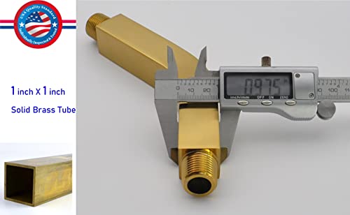Aquaiaw Square Shower Arm And Anti-Scratch O-Ring Flange, 6 Inch, Solid Brass, Both Soldered 1/2 Npt Tapered Threads, Shower Head Arm, Wall Mount Shower Extension Arm (Brushed Gold) #TOP2