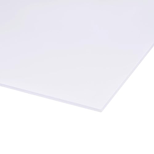 uxcell Hoja de tablero de espuma de PVC, 0.118 in x 11.811 in x 23.622 in, blanco, 1/8 pulgadas x 12 pulgadas x 24 pulgadas, doble cara, hoja de PVC