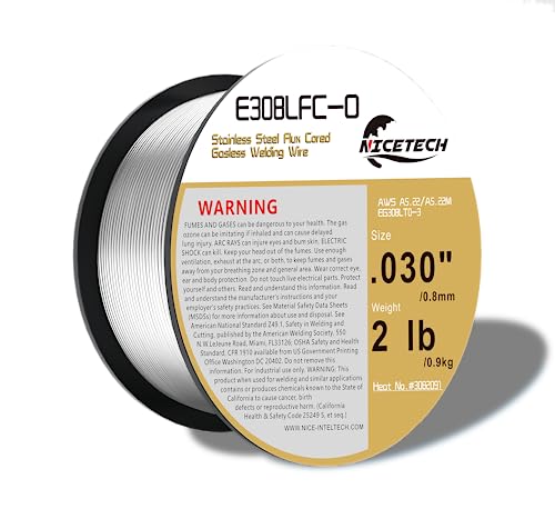 Gasless Flux Cored Welding Wire, Stainless Steel, E308LFC-O. 030-Diameter, 2 Pound Spool, Silver,...